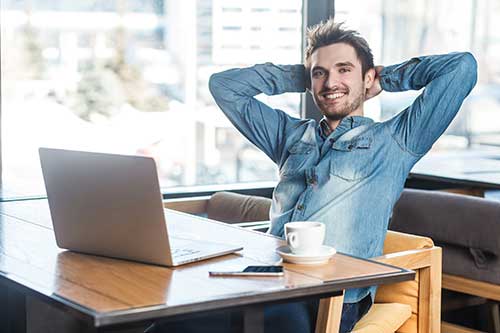 Man at desk